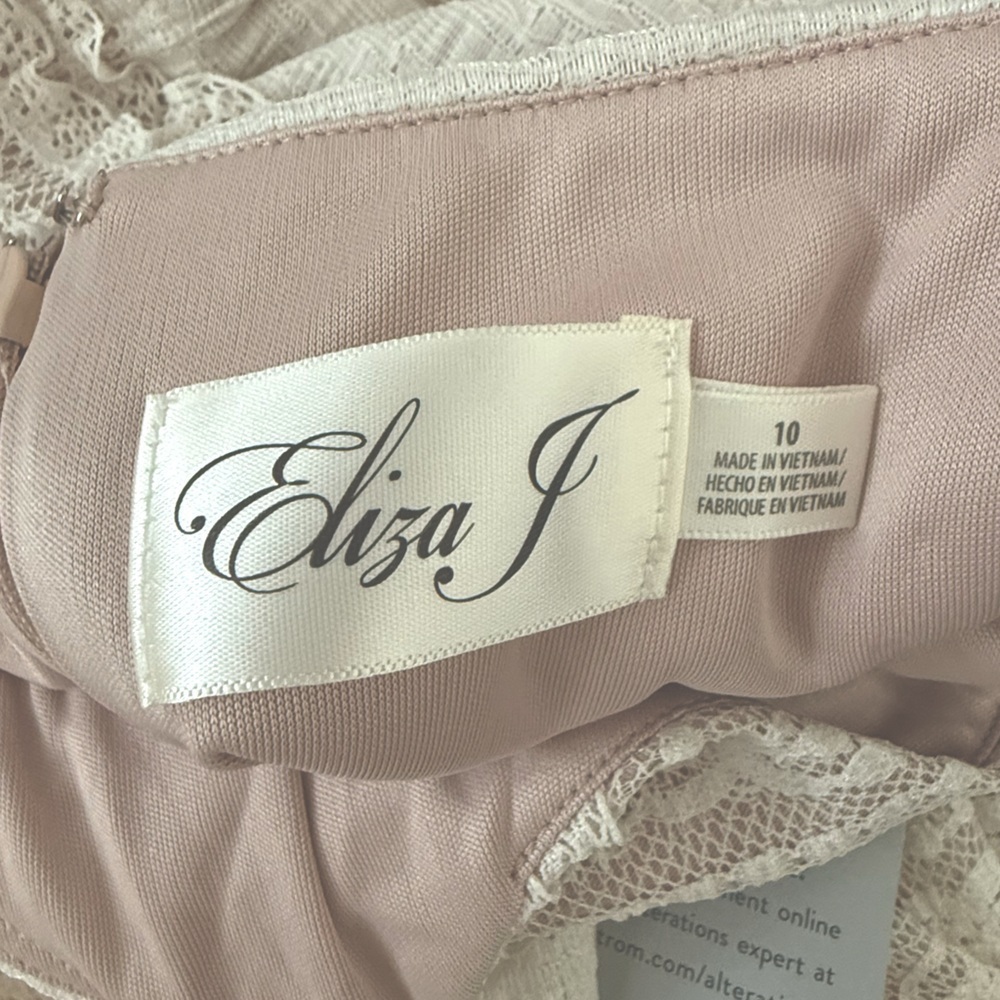 NWT ELIZA J Lace Inset Tiered Maxi Sundress Ivory 10 - Picture 7 of 7